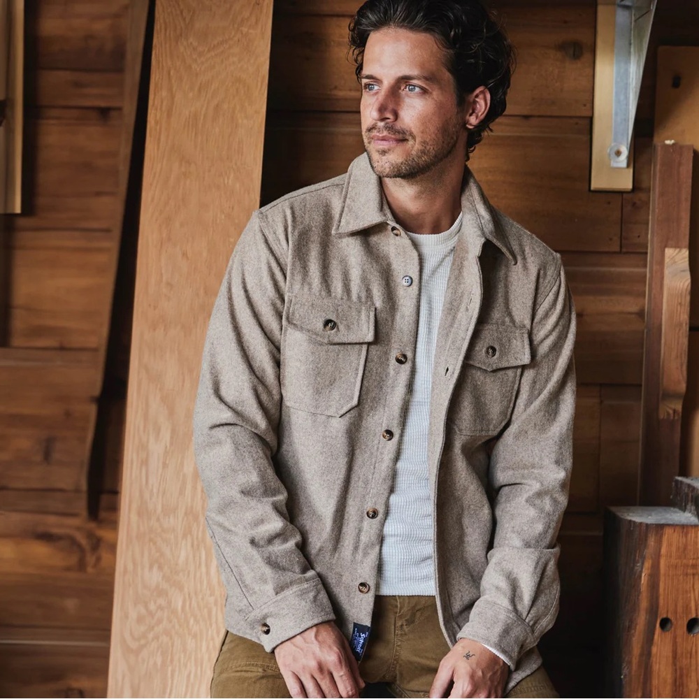 Schott Taupe Wool Shirt